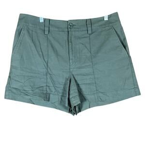 LOFT Outlet Womens Shorts Green High Rise Cotton Blend 10